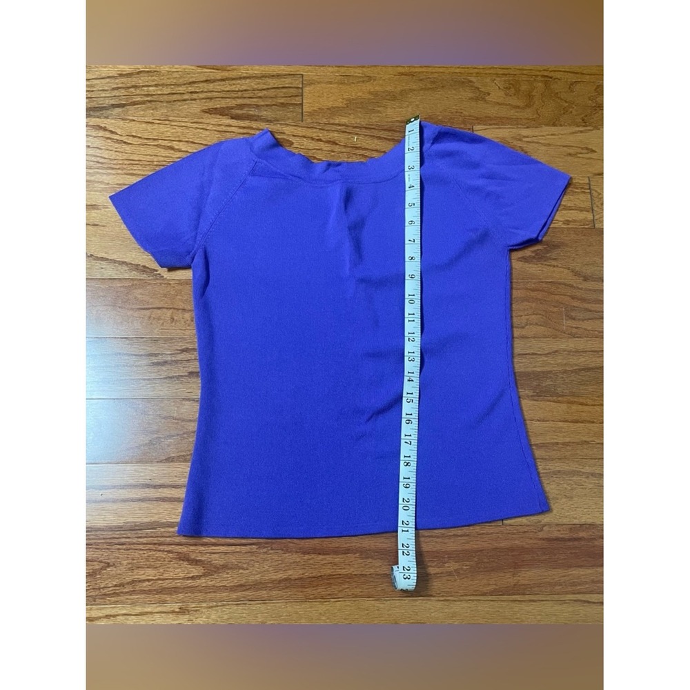 J.A.C. Womens Purple Boat Neck Short Sleeve Knit Top Size L - Picture 8 of 8